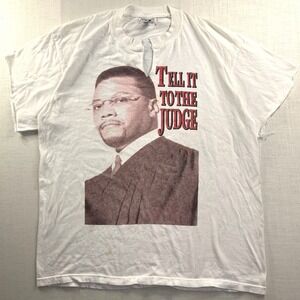 VTG Tell It To The Judge Stage Play T-Shirt Mens L White Judge Greg Mathis Anvil